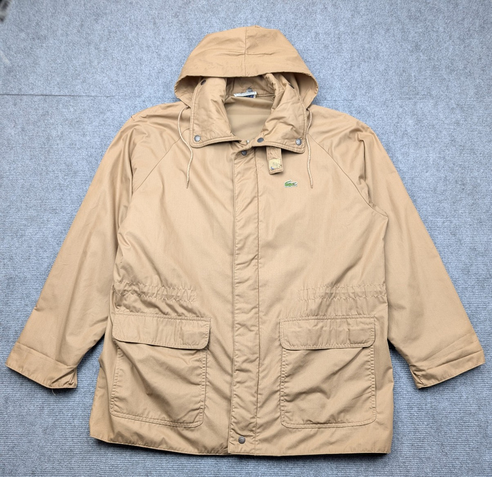 Izod Lacoste Vintage Parka Mens Large Windbreaker Utility Chore Light Old Money